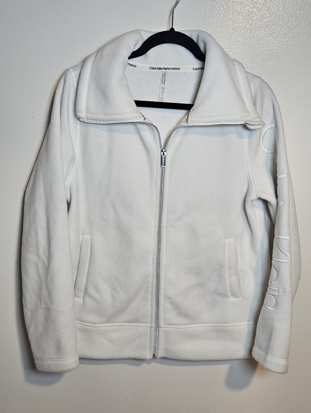 ​Calvin Klein Performance White Full Zip Fleece Jacket Large